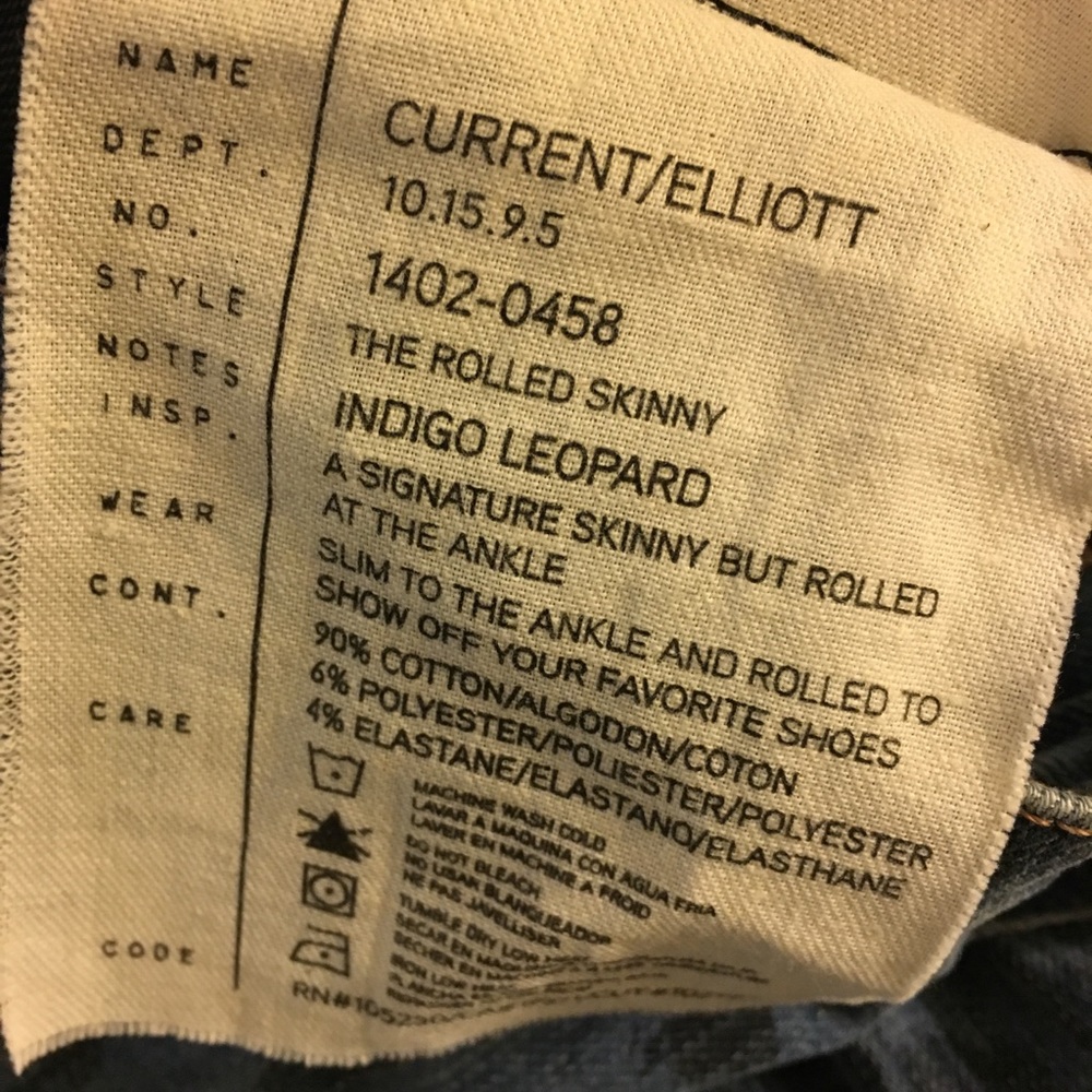 SOLD!! Current/Elliott Indigo Leopard skinny jeans - Picture 5 of 8